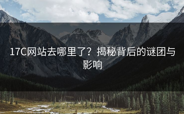 17C网站去哪里了？揭秘背后的谜团与影响